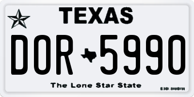 TX license plate DOR5990