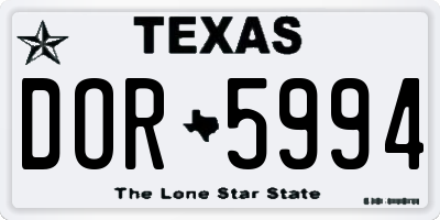 TX license plate DOR5994