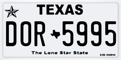 TX license plate DOR5995