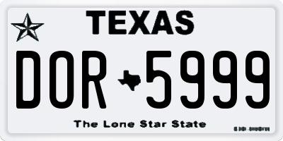 TX license plate DOR5999