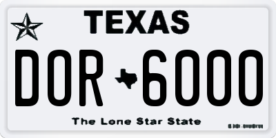 TX license plate DOR6000