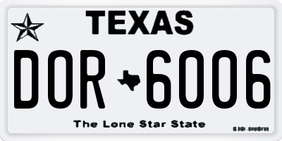 TX license plate DOR6006