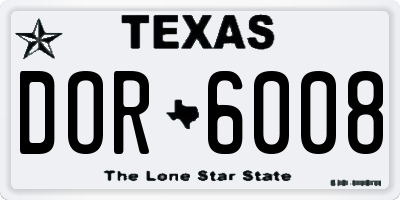 TX license plate DOR6008