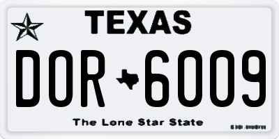 TX license plate DOR6009
