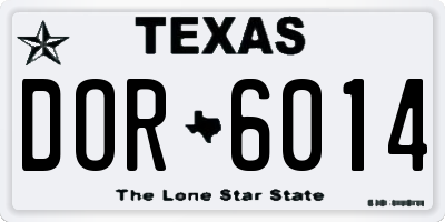 TX license plate DOR6014