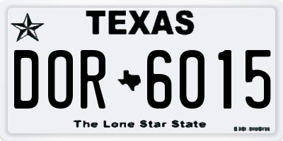 TX license plate DOR6015