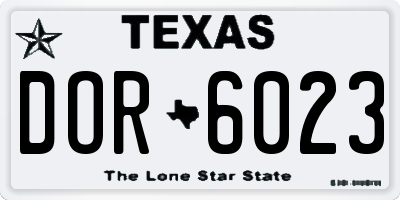 TX license plate DOR6023