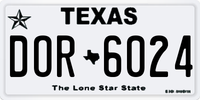 TX license plate DOR6024
