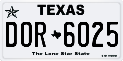 TX license plate DOR6025