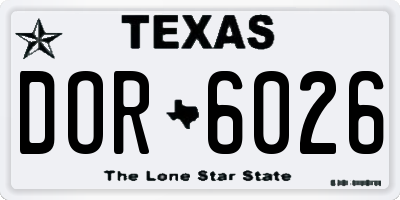 TX license plate DOR6026