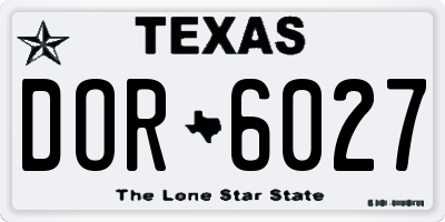TX license plate DOR6027