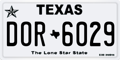 TX license plate DOR6029