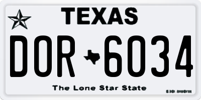 TX license plate DOR6034
