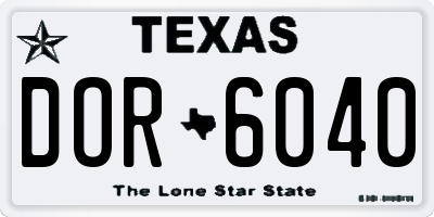TX license plate DOR6040