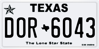 TX license plate DOR6043