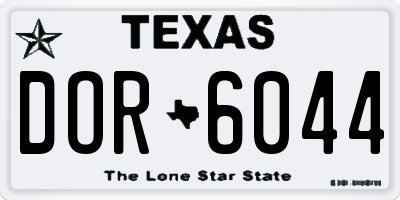 TX license plate DOR6044
