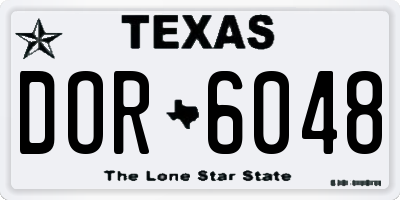 TX license plate DOR6048