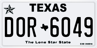 TX license plate DOR6049