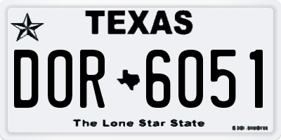 TX license plate DOR6051