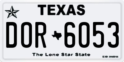 TX license plate DOR6053