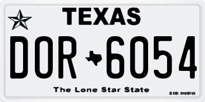 TX license plate DOR6054