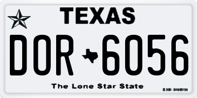 TX license plate DOR6056