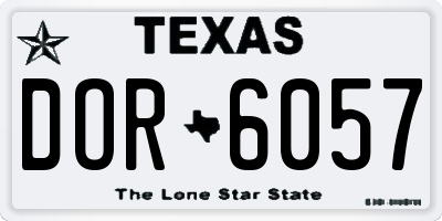 TX license plate DOR6057