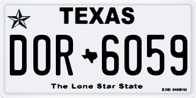 TX license plate DOR6059