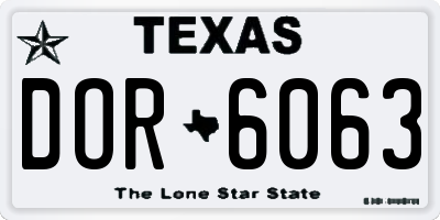 TX license plate DOR6063