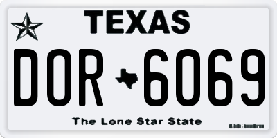 TX license plate DOR6069
