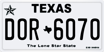 TX license plate DOR6070