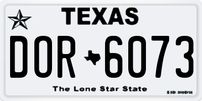 TX license plate DOR6073