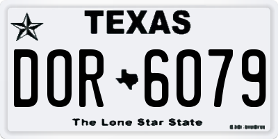 TX license plate DOR6079