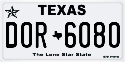 TX license plate DOR6080