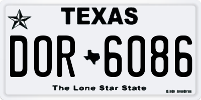 TX license plate DOR6086