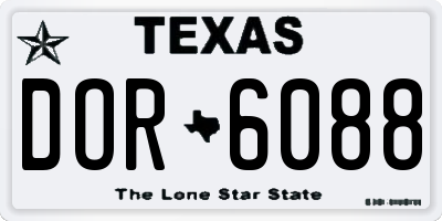 TX license plate DOR6088