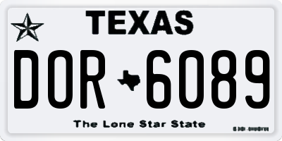 TX license plate DOR6089