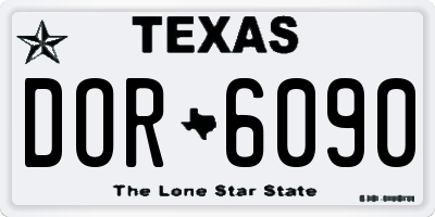TX license plate DOR6090