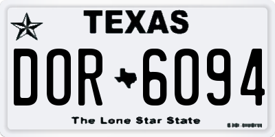 TX license plate DOR6094