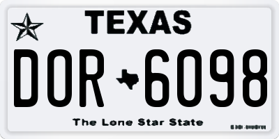 TX license plate DOR6098