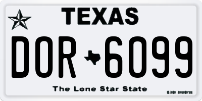 TX license plate DOR6099