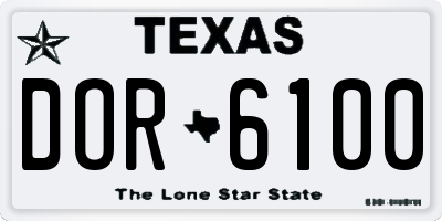 TX license plate DOR6100