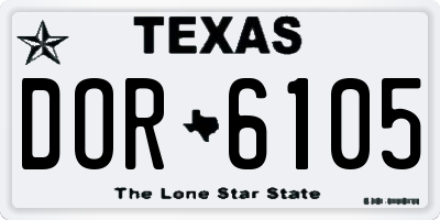 TX license plate DOR6105