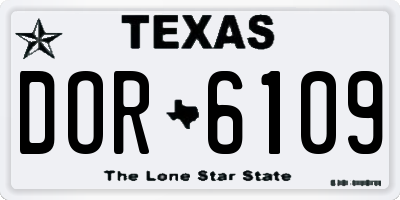 TX license plate DOR6109