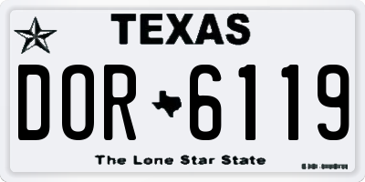 TX license plate DOR6119