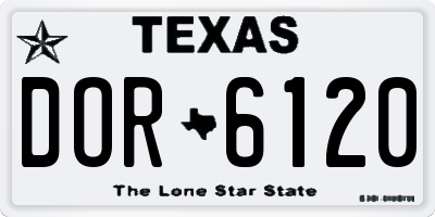 TX license plate DOR6120