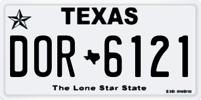 TX license plate DOR6121