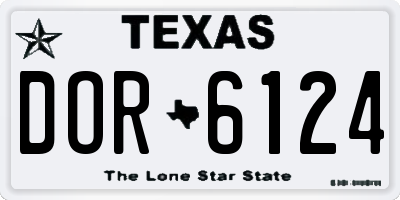 TX license plate DOR6124