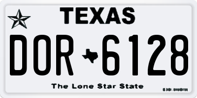 TX license plate DOR6128