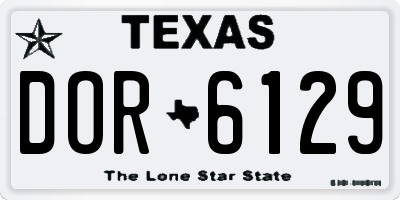 TX license plate DOR6129